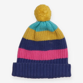Bobble Hat Knit Rainbow Stripe