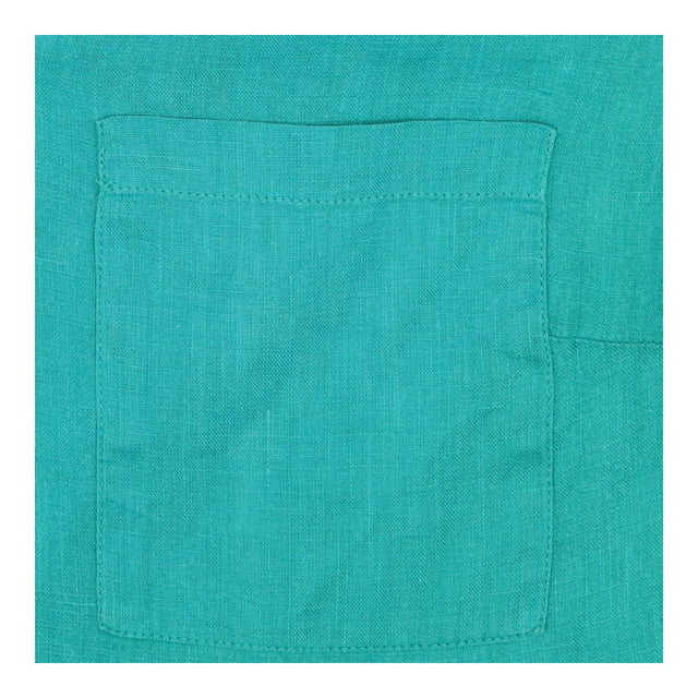 Sleeveless Top Jade Green V-Neck Button Shoulder P