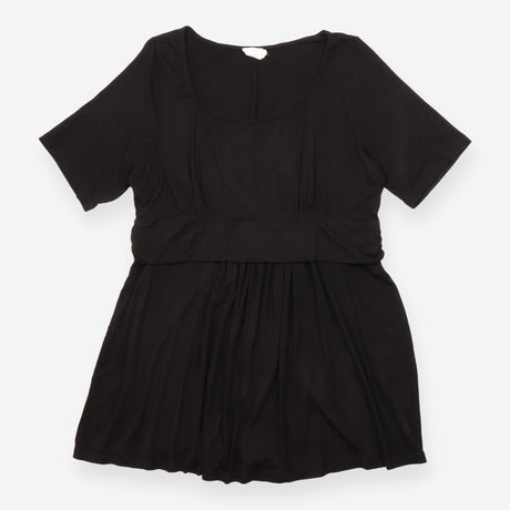 Maternity Top Black Layered Bodice Nursing Stretch