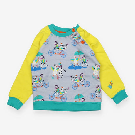 Sweater with duck and zebra triathlon print