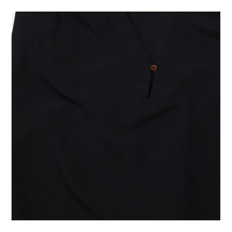 Sleeveless Blouse Dark Navy V Neck Relaxed Fit Pla