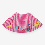 Skort Pink and White Strips with Giraffes, Elephan