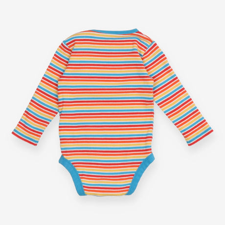 Bodysuit bright stripes blue edging