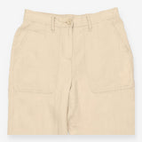 Linen Trousers Neutral Tapered Utility Style