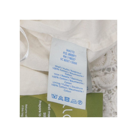 Cream High Neck Lace Top – Long Sleeve with Scallo