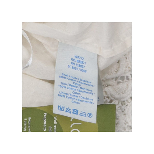 Cream High Neck Lace Top – Long Sleeve with Scallo