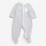 Sleepsuit Zip Black Striped