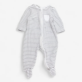 Sleepsuit Zip Black Striped