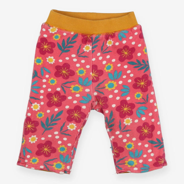 Trousers reversible yellow cord flower knees flora