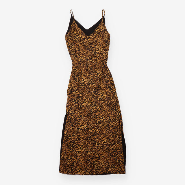 Maxi Strappy Dress Leopard Print