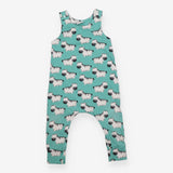 Jersey Romper Green with Zebras