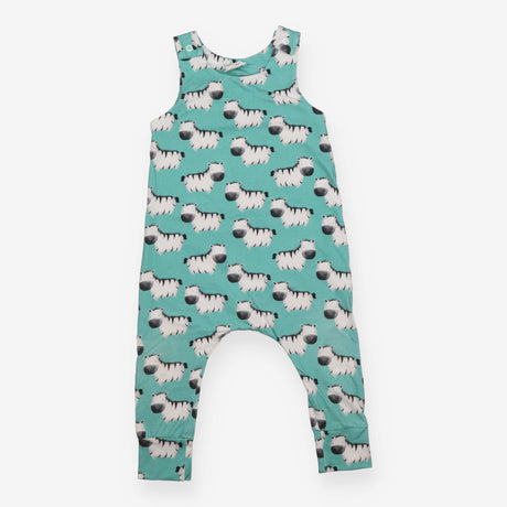 Jersey Romper Green with Zebras