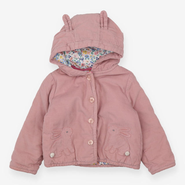 Coat pink cord bunny ditsy lining