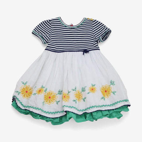 Dress SS Navy Stripe Top and Woven Skirt Yellow Fl
