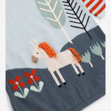 Sweater dress long sleeve blue with auburn horse