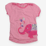 T-shirt pink white stripe elephant