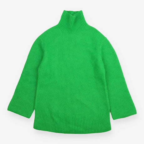 Jumper Bright Green Mohair Wool Oversized Roll Nec