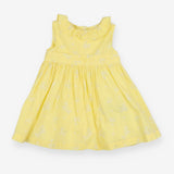 Dress Yellow Frill Shoulder with Flowers