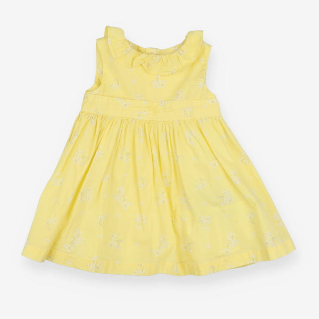 Dress Yellow Frill Shoulder with Flowers