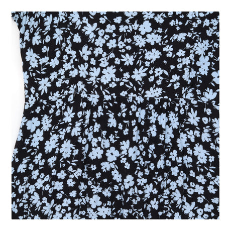 Black Cornflower Blue Floral 100% Viscose Empire W