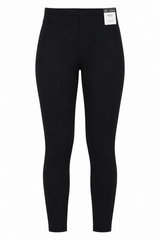 Leggings Black High Rise Faux Suede Stretch Slim