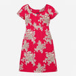 Dress Pink Floral Print Short Sleeves Scoop Neck P