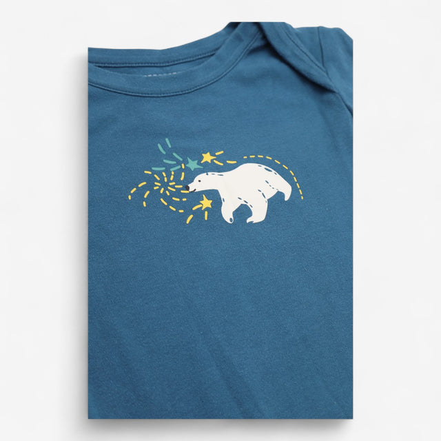 Bodysuit Long Sleeve Teal with Starry Polar Bear