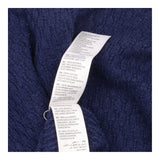 Top Blue Textured Knit Long Sleeve Relaxed Jumper