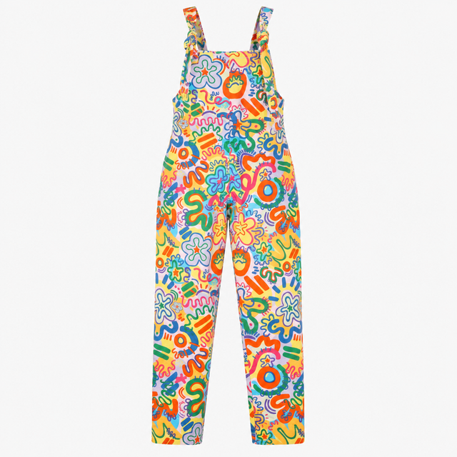 Limited-Edition Molly Piper Doodle-Print Dungarees