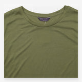 Jersey Top Olive Green Long Sleeve Crew Neck