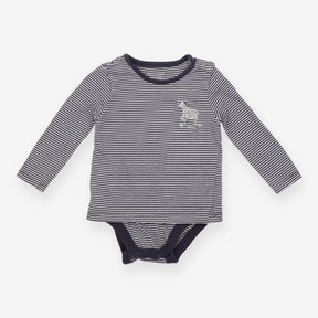 Striped Zebra Bodysuit with Long Sleeve 
