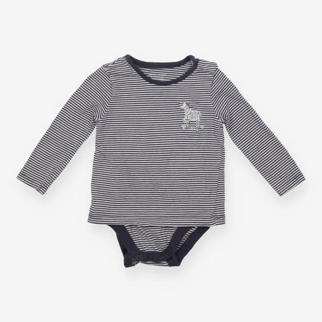 Striped Zebra Bodysuit with Long Sleeve 