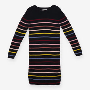 Black Striped Knit Dress