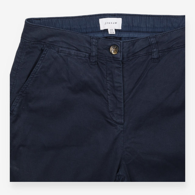 Cotton Stretch Chino Trousers Navy Blue