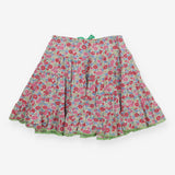 Floral Skirt with Green Drawstring
