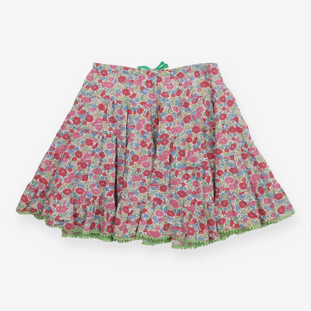 Floral Skirt with Green Drawstring