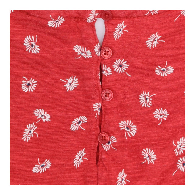 Dress Red Daisy Floral Polka Dot Jersey Short Slee