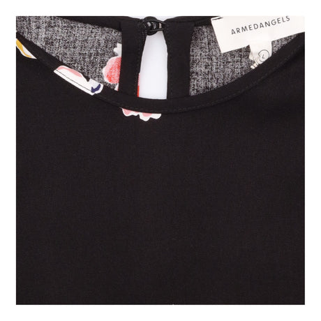 Floral Blouse Black Long Sleeve Relaxed Fit