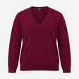 Jumper Long Sleeve V Neck Fine Knit Burgundy