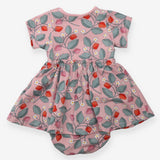 Dress jersey pink strawberries