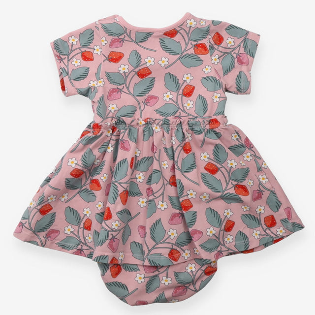 Dress jersey pink strawberries