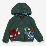 Reversible Hoodie Green or Navy both with Dinosaur