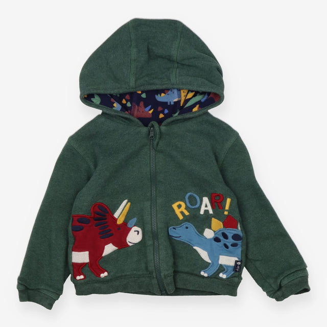 Reversible Hoodie Green or Navy both with Dinosaur