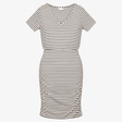 Dress Striped V-Neck Short Sleeve Black White
