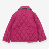 Coat pink quilted green horses lining