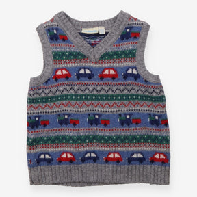 Knit Sweater Vest with cars