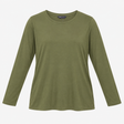 Jersey Top Olive Green Long Sleeve Crew Neck