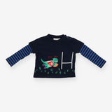 Tee LS navy stripe sleeve Try-Rex