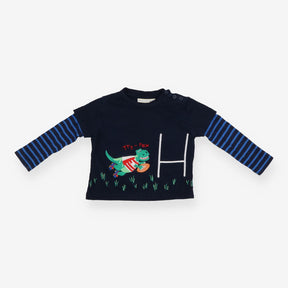 Tee LS navy stripe sleeve Try-Rex