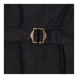 Hemp Blend Button Front Mini Dress Black